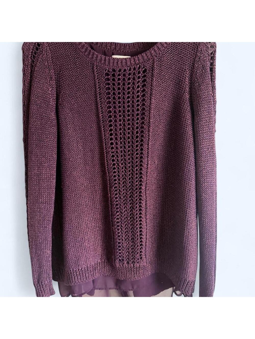 Lucky Brand metallic purple knit sweater